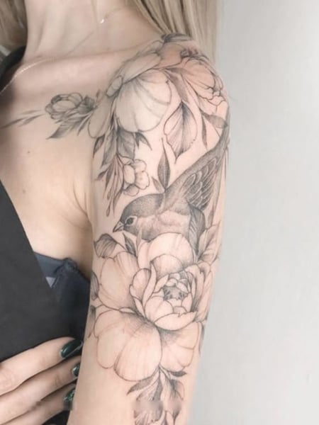 Shoulder + Half Sleeve Tattoo