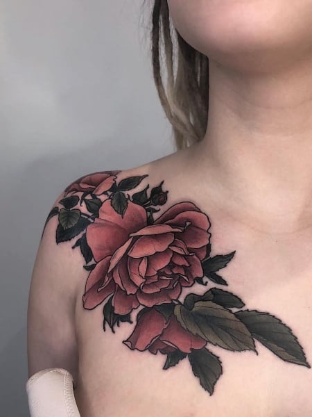 Shoulder And Chest Tattoo