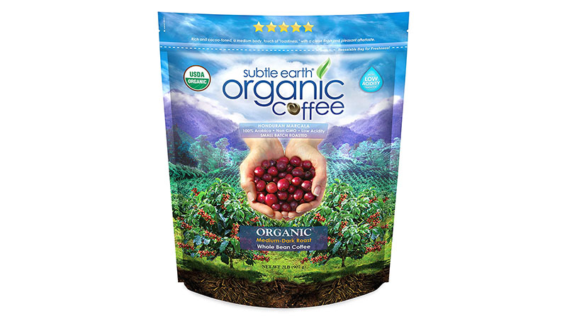 Subtle Earth Organic Coffee – Medium Dark Roast – Whole Bean