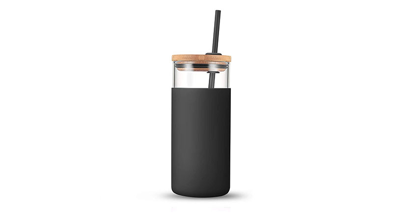 Tronco Glass Water Bottle With Straw