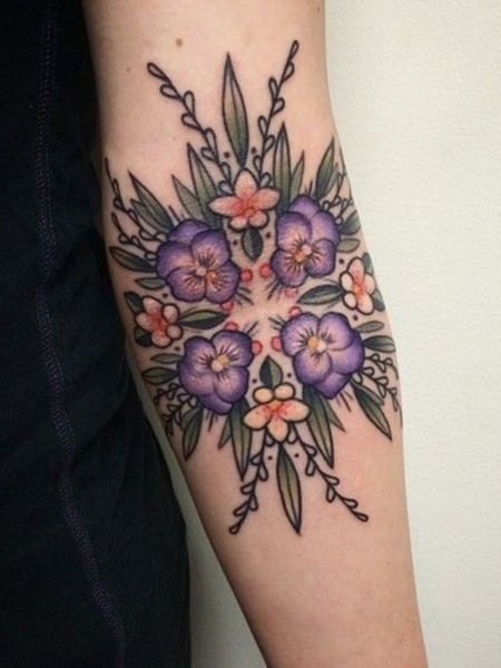 Violet Flower Tattoo 