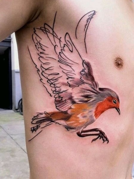 Bird Rib Tattoo