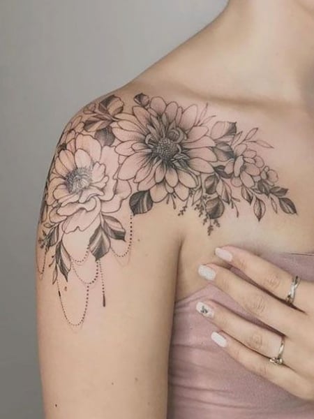 Flower Shoulder Tattoo