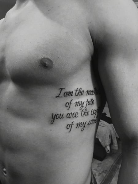 Tattoo uploaded by Erik Portillo  Quote in the ribs  Tattoodo