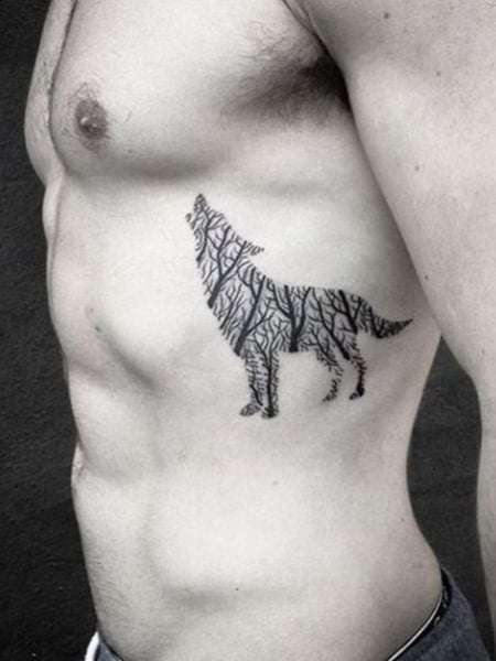 Wolf Rib Tattoo