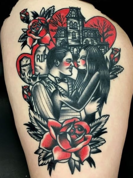 Addams Family by Alex Sabur at Stay Humble Tattoo in Baltimore  rtattoos