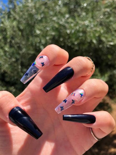 Black Butterfly Nails