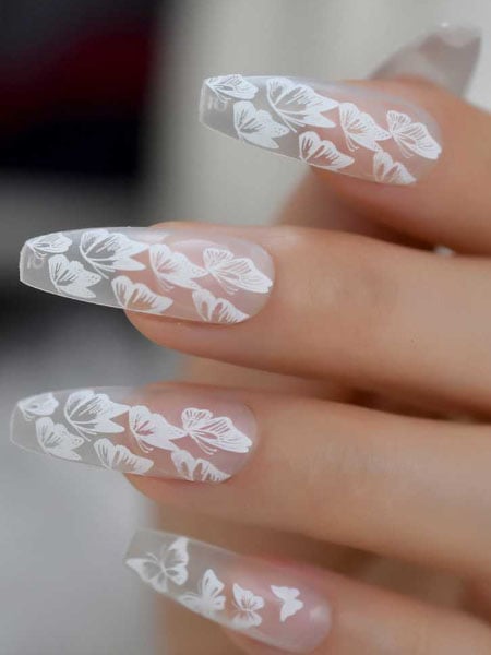 Clear Butterfly Nails