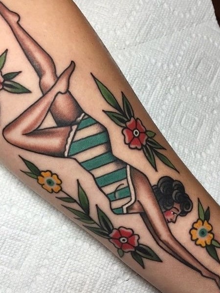 Diving Girl Tattoo 