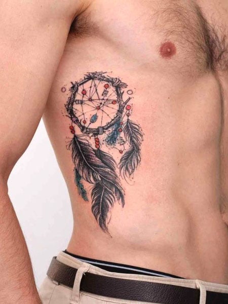 Dream Catcher Rib Tattoo