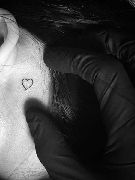 Heart Tattoo Behind The Ear 