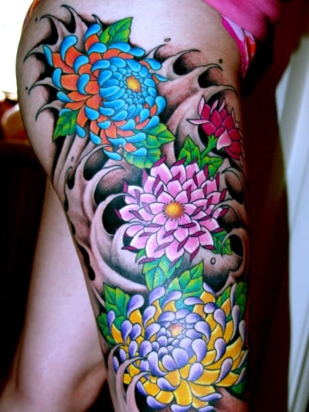 Japanese Flower Tattoo 
