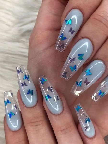 Ombre Butterfly Nails