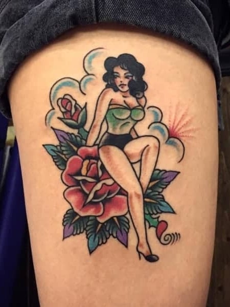 Traditional Native American girl pinup By Luke Worley Good Graces Tattoo  NC  rtattoos
