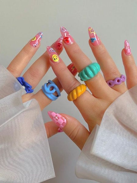 Playful Acrylic Nails