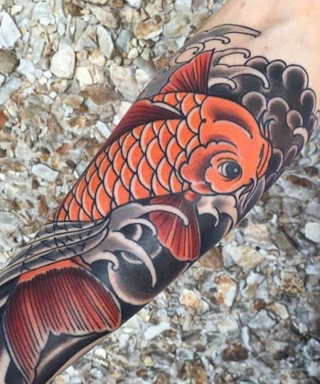 Traditional Japanese Koi Fish Tattoo 