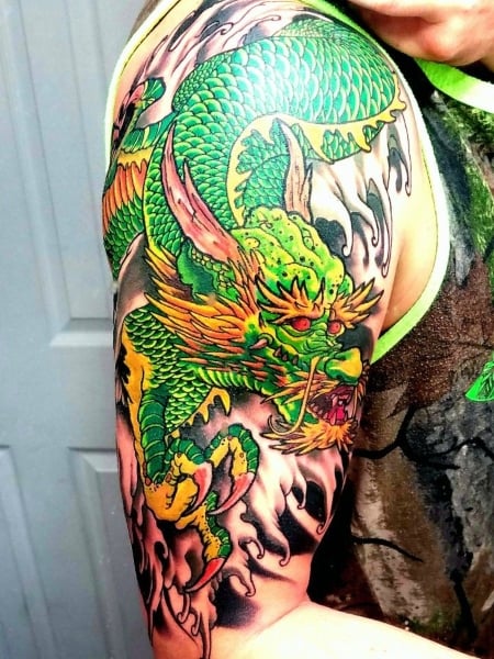 Green Japanese Tattoo