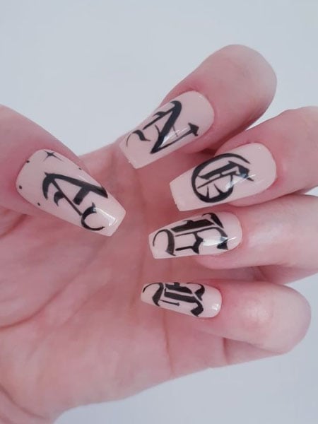Angel Writing Nails