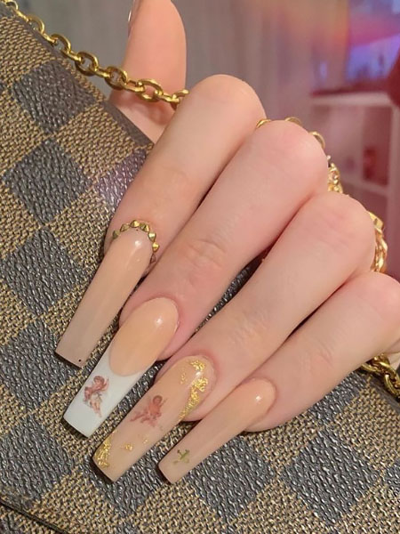 Angel On A French Manicure Feature Nail