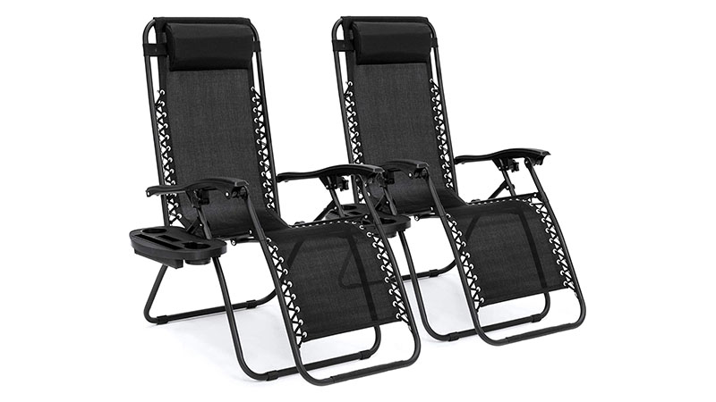 Best Choice Products Set Of 2 Adjustable Steel Mesh Zero Gravity Lounge Chair Recliners