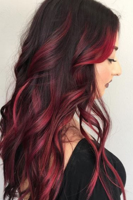 Black And Burgundy Hair