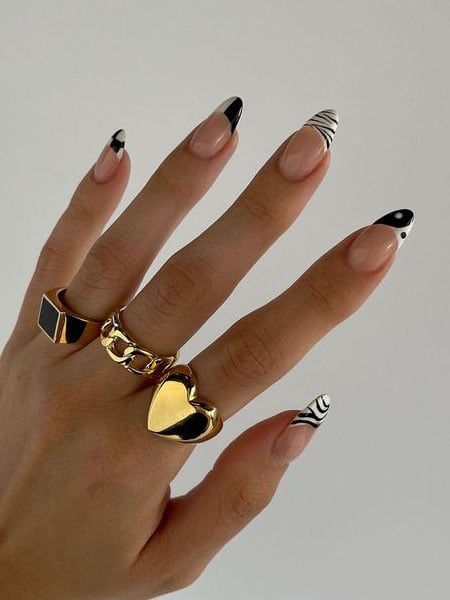 Black And White French Tip Nails