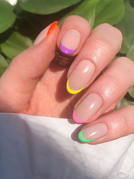 French Rainbow Manicure