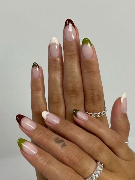 French Tip Nails In Winter Shades