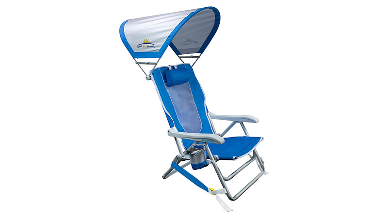 Gci Outdoor Waterside Reclining Portable Backpack Beach Chair With Sunshade