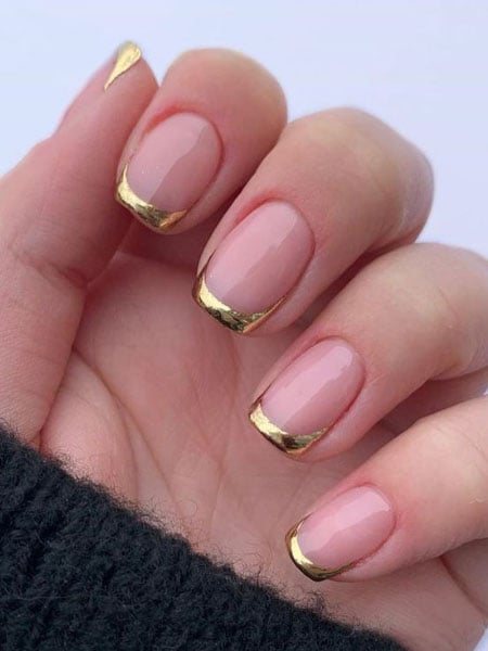 Gold Tip French Manicure