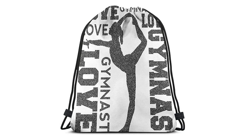 Love Gymnastics Gymnast Print Drawstring Backpack