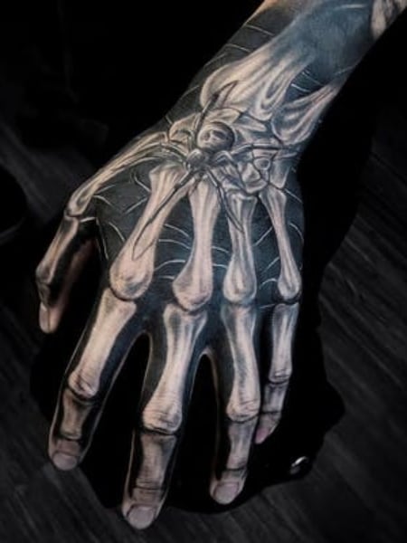 Amelia Moore Tattoos  Mango in skeleton hand for Dorothea Please reach out  to me via EMAIL on December 1st to book in for a few small February spots   mostly March