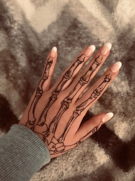 Simple Skeleton Hand Tattoo