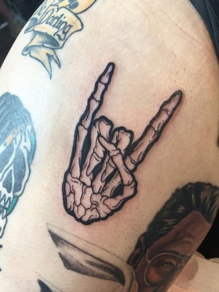 Skeleton Metal Hand Tattoo