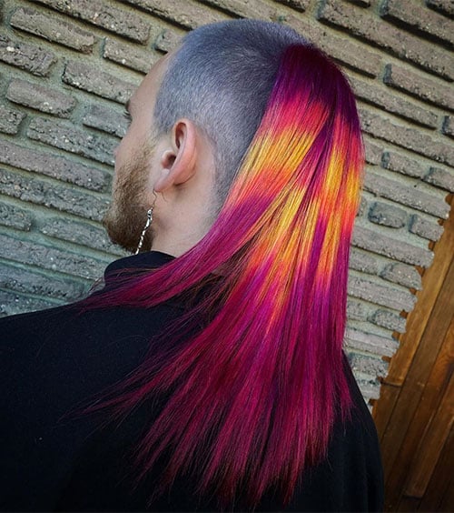 Skullet With Rainbow Colored Hair