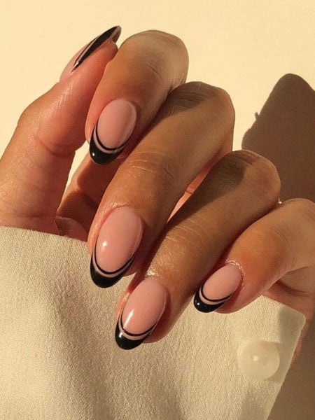 Unique Black French Manicure