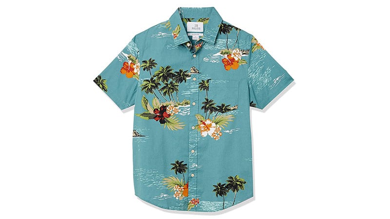 28 Palms Men's Slim Fit Stretch Cotton Tropical Hawaiian Shirt