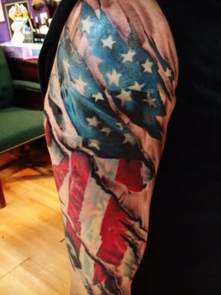 3d American Flag Tattoo 