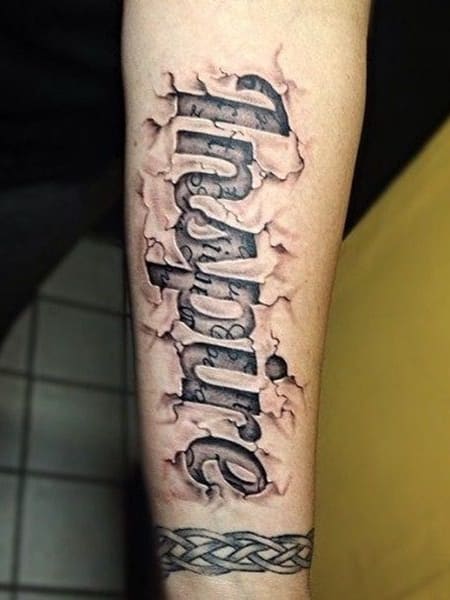 3d Lettering Tattoo 