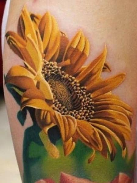 3d Sunflower Tattoo 