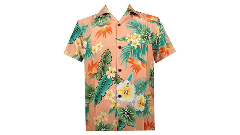 Alvish Men's Flower Leaf Hawaiian Shirt