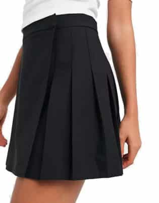 Asos Design Pleated Mini Skirt In Black