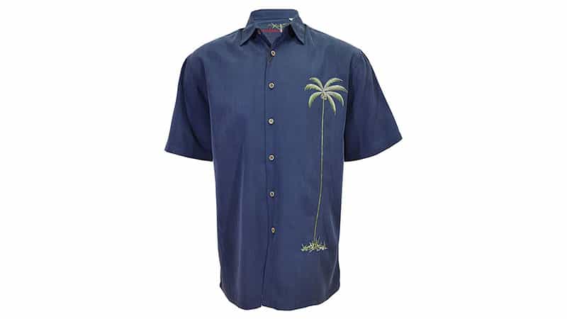 Bamboo Cay Mens Short Sleeve Hawaiian Casual Embroidered Woven Shirt