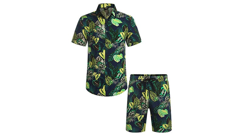 Coofandy Men's Flower Shirt Hawaiian Sets