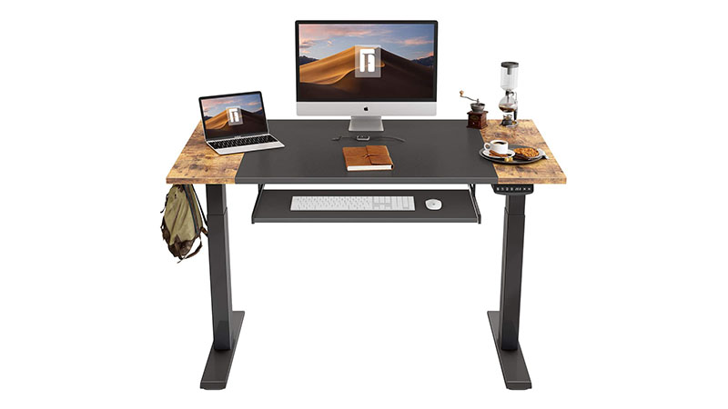 Fezibo Dual Motor Height Adjustable Electric Standing Desk With Keyboard Tray