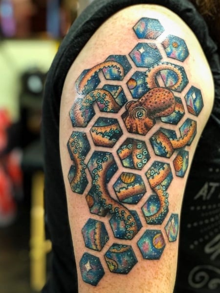 Geometric Octopus Tattoo