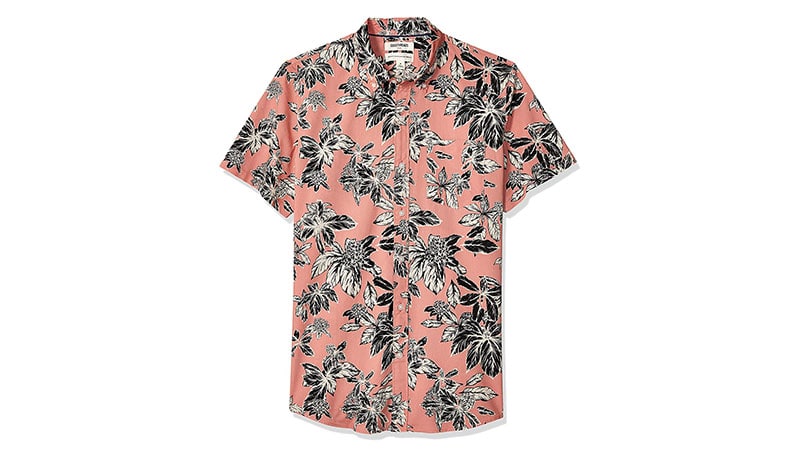 Goodthreads Men's Standard Fit Short Sleeve Printed Poplin Shirt