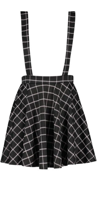 Grid Check Pinafore Skirt