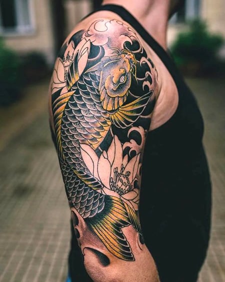 KOI FISH JAPANESE TATTOO SLEEVES  CHEST PLATE  YouTube