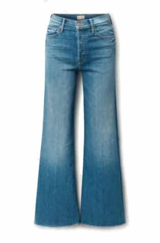 Mother The Tomcat Roller Frayed High Rise Wide Leg Jeans